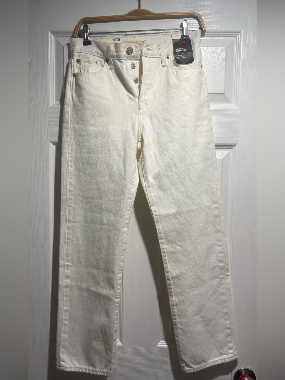 Levi's White Wedgie Straight Jeans